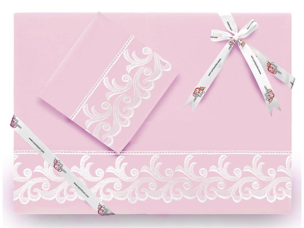 

Dowry World Французский гипюр Belinda Простой комплект пододеяльников Пудра