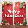 2pcs Have Festive Atmosphere of Merry Christmas Printed Curtain for Christmas Home Decor-Rod Pocket Window Treatment for Bedroom