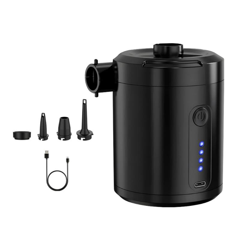 

Outdoor Air Pumps 5200mAh Capacity with Adapter ABS Construction Suitable for Camping Pool Float Air Mattresses 1 чорний