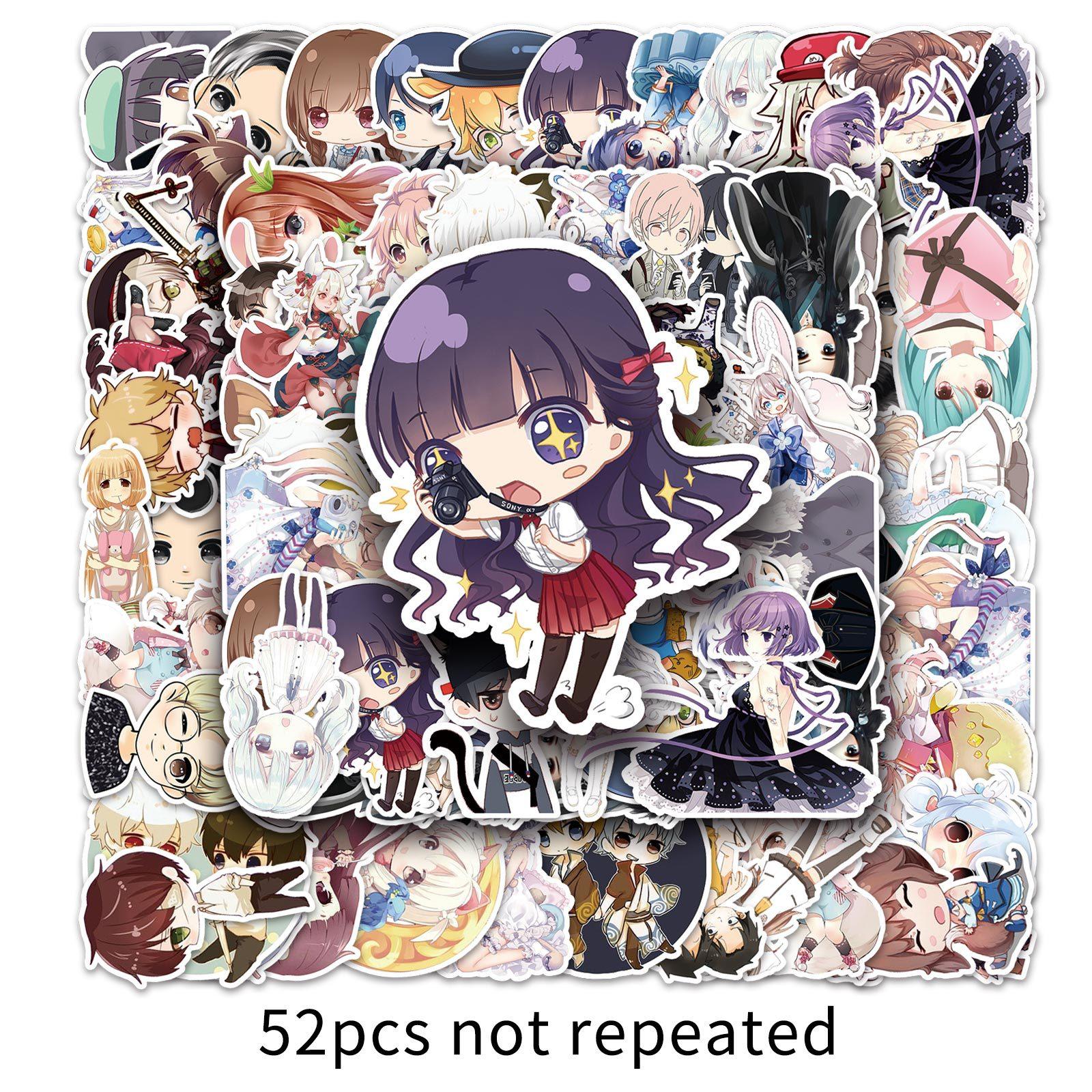 

52 Cute Girl Fresh 2D Suitcase Guka Creative Suitcase Car Graffiti Mobile Phone Stickers