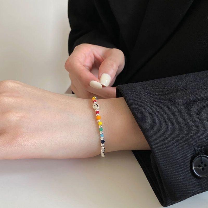 Cute Rainbow Smiley Face Bracelet Simple Fashion For Women Friendship Jewelry
