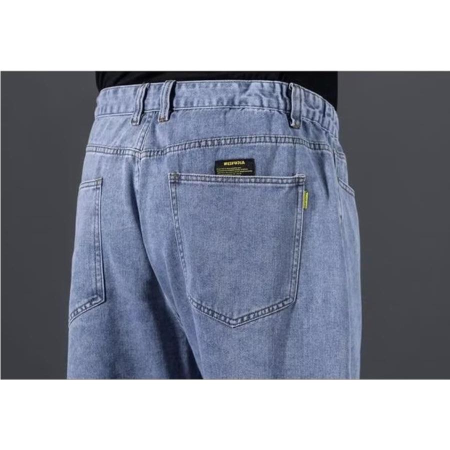 Spring Men's Pants Oversize Jeans Men Streetwear Plus Size Cotton Loose Jeans Pants Casual Cargo Pants Breathable Big Fat Trousers