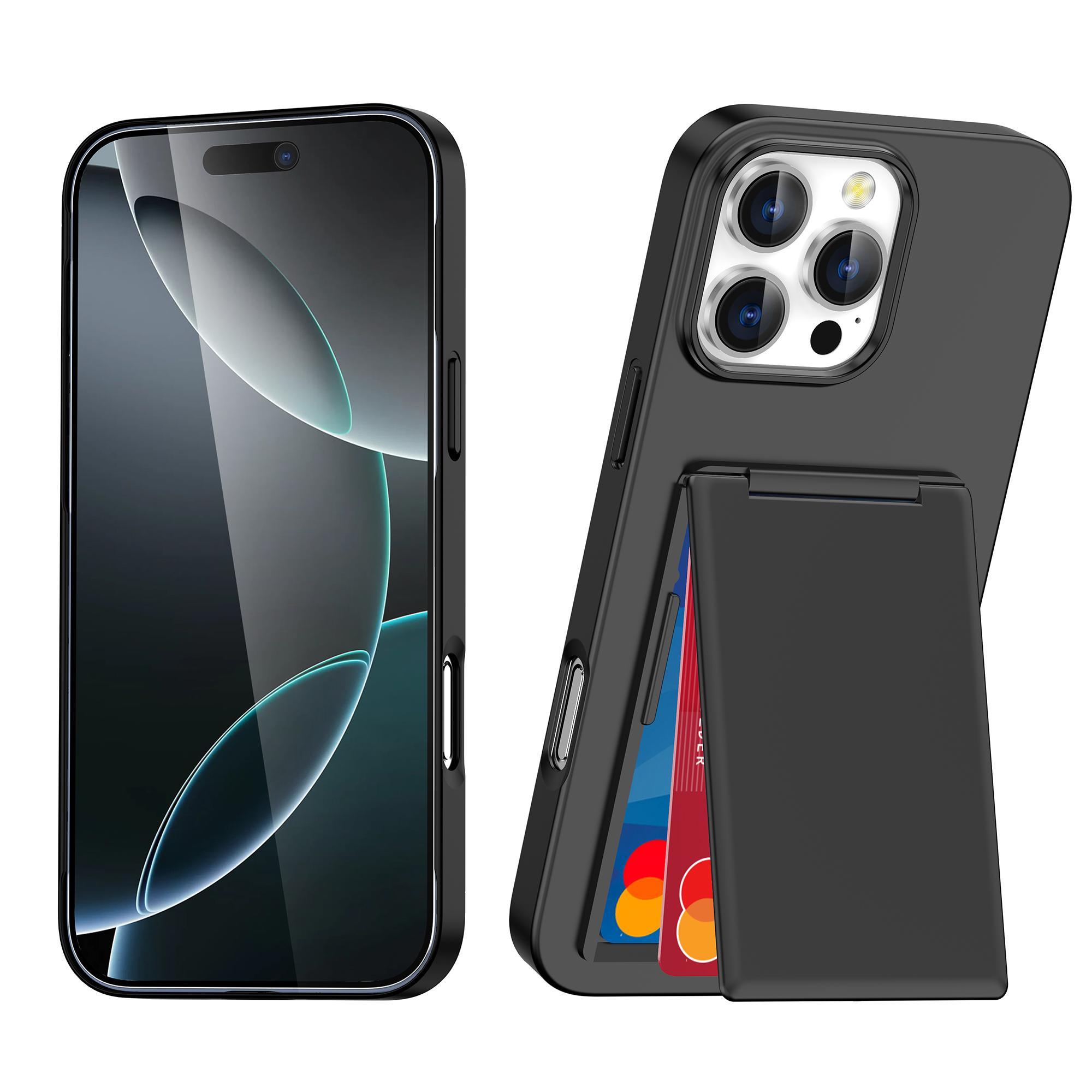 

Card Pocket Holder Case for Iphone 17 Pro Max Air 16 15 14 Plus 13 Pro Iphone16 Iphone17 Drop Protective Funda iPhone17 чорний