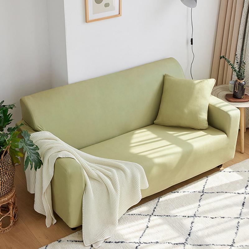 Sofa Cover Solid Color Elastic Spandex Modern Polyester Corner Sofa Couch Slipcover Chair Protector Living Room 1 /2 /3 /4 Seater