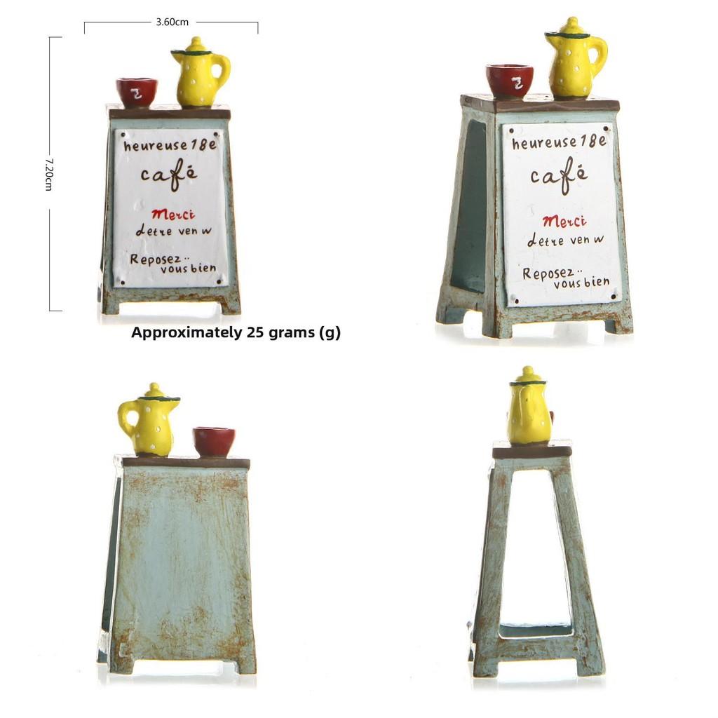 Creative Teapot Cup Billboard Mini Model Ornament For Micro Landscape Prop Decor