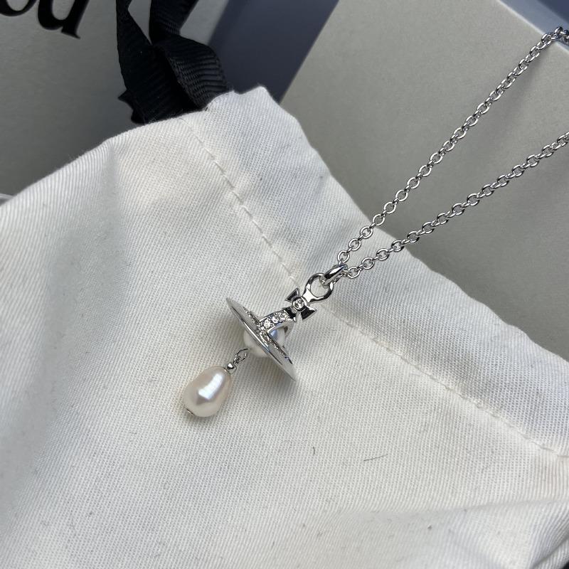 Meier Queen Mother's Flying Baroque Saturn Water Drop Pearl Necklace Niche Styleclassysweater Chain