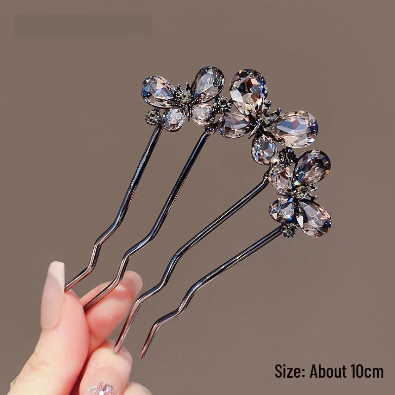 

Гребень-заколка для волос в форме буквы U с жемчугом и стразами для фиксации прически «пучок»