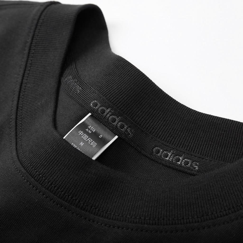 adidas Letter Round Neck Casual Pullover Comfortable Short Sleeve T-Shirt Unisex T-Shirts Black JJ0614