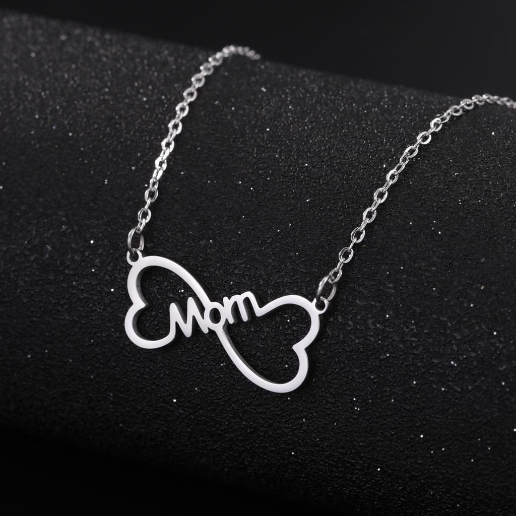 Mama Letter Pendant Butterfly Necklace for Women Stainless Steel  Chain Choker Trendy Family Jewelry Mother's Day Gift for Mom