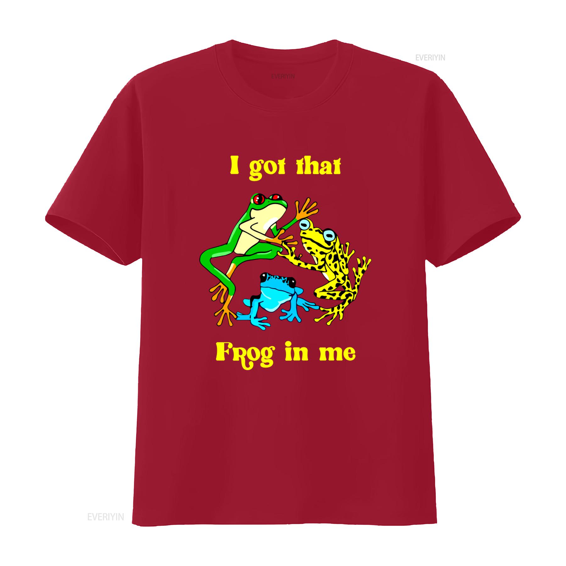 I Got That Frog in Me T Shirt Colorful Frogs Print Funny Animal vintage Washed graphic Breathable designer clothes fashion S