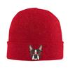 Boston Terrier Chien Hipster Lunettes Impression Bonnet Tricoté Chaud Hip Hop Chapeau Automne Hiver Extérieur Bonnets Chapeau pour Unisexe Unisexe Adulte
