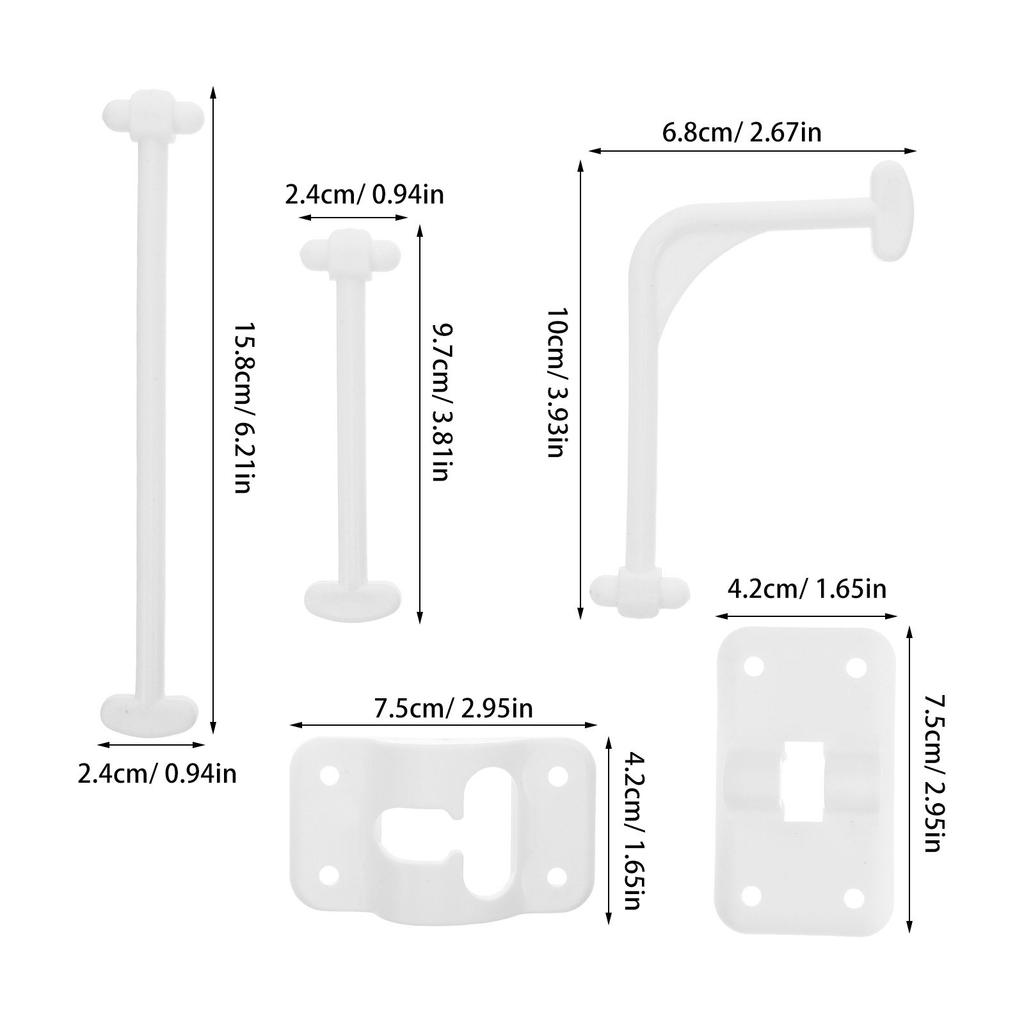 1Set Rv Door Latch Extender Rustproof Lightweight Plastic Door Catch for Motorhome Caravan Trailer Hatch Holder Stabilizer