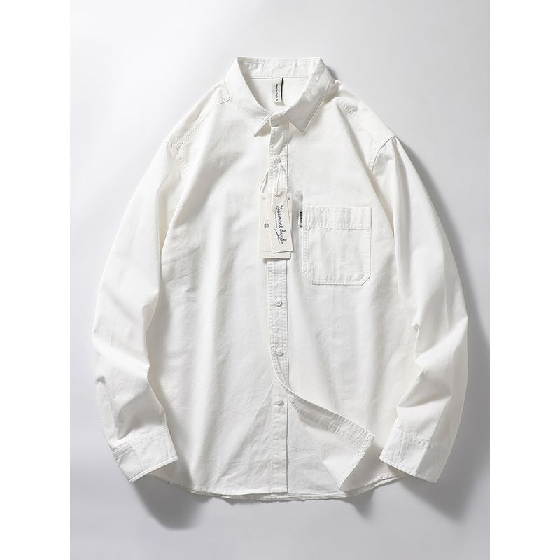 Japanese-Style Retro Cotton Shirt Men's Long Sleeve Casual Spring and Autumn Slim-Fitting Fashion Brand Coat Export Men's Clothing Cotton Shirt