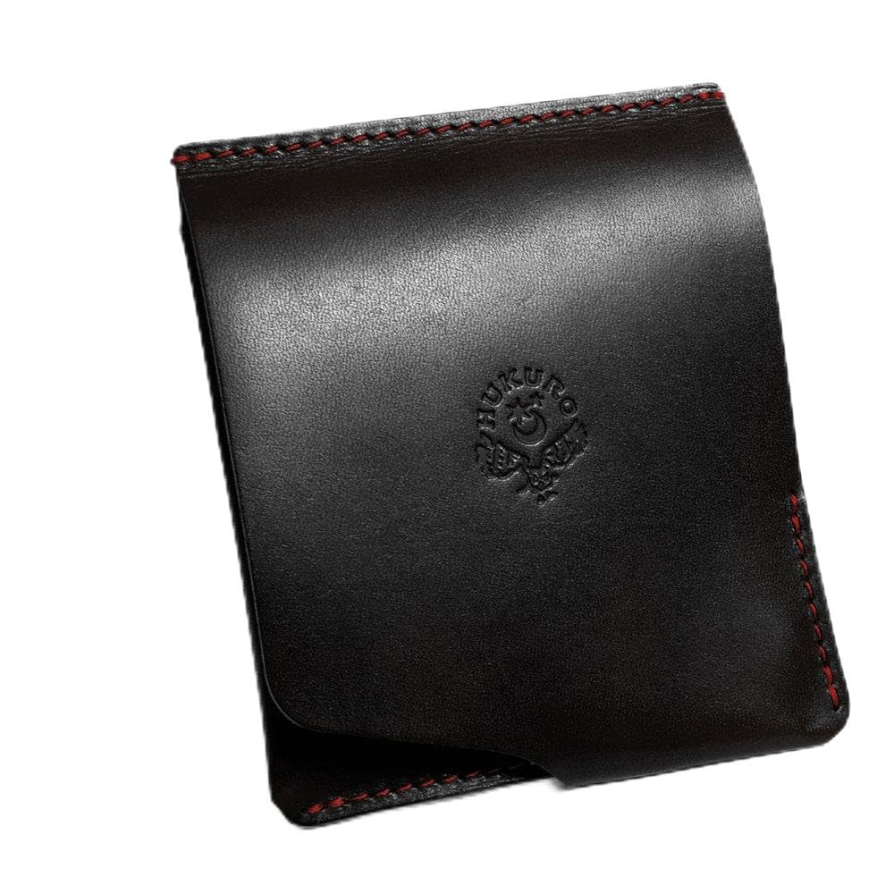 

Кошелек зажим для денег Smart Leather Made in Japan Black [HUKURO] Мужской Женский