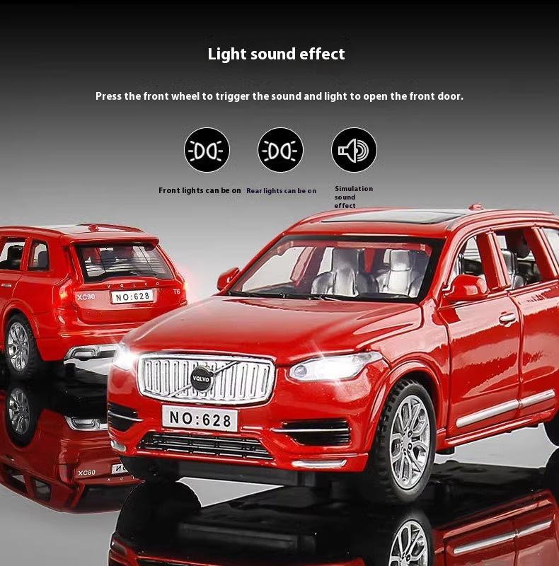 1/32 Volvo XC90 SUV Alloy Diecast Model Auto Accessory Sound & Light Series Children's Toy Kids Gift Birthday Present Collection