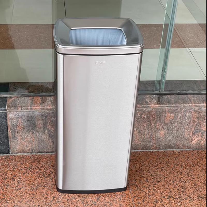 Stainless Steel Open-Top Trash Can