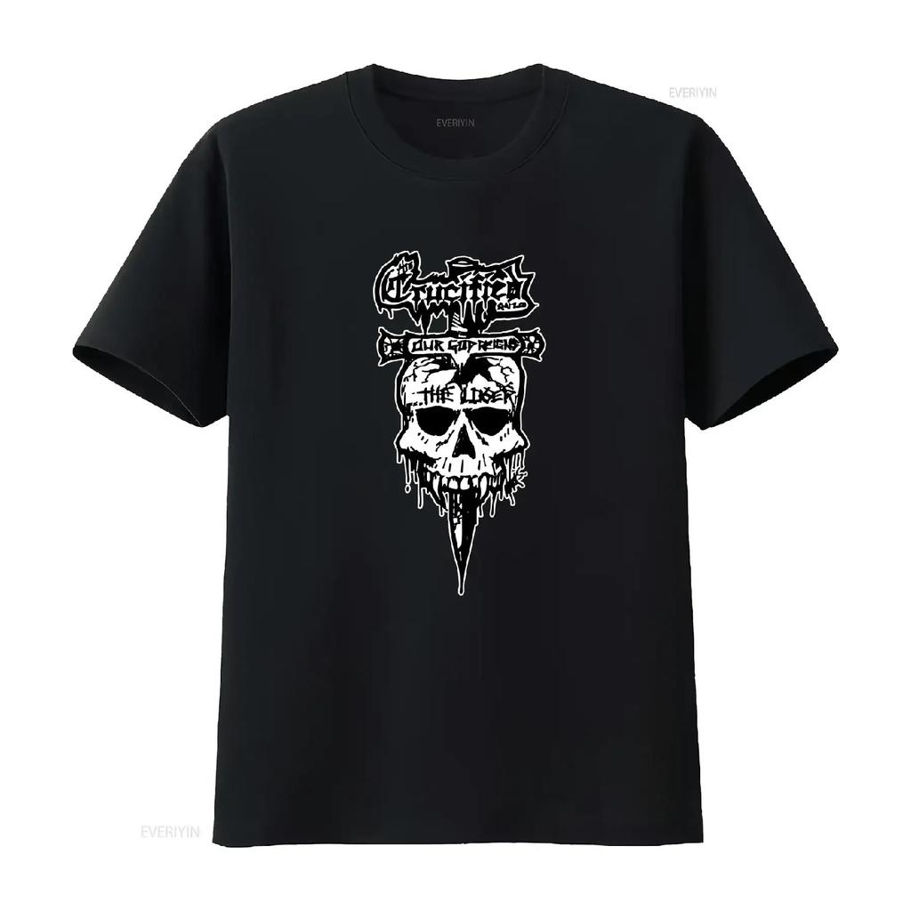 NWT The Crucified Our God Reigns American Christian Hardcore Band T Shirt vintage Washed fashion Breathable Stretched