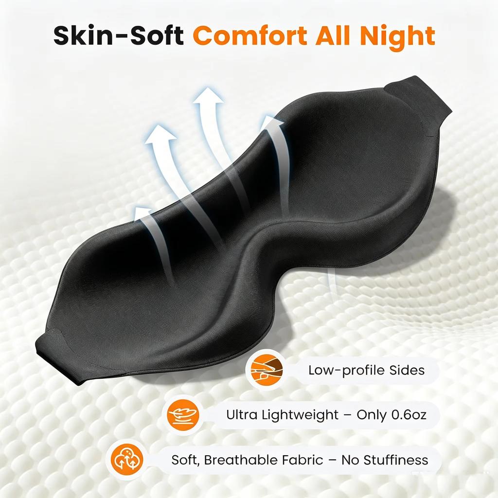 3D Sleep Mask Adjustable Suitable for Men and Women with No Pressure on the Light Blocking Eye Mask Sleeping Aid Face Mask