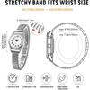 "Women's Analog Waterproof Watch Stainless Steel Elastic Band Simple Casual Fashion Accessory Silver"