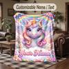 Coperta da divano a tema unicorno con nome personalizzato, coperta morbida e accogliente per casa, divano, letto