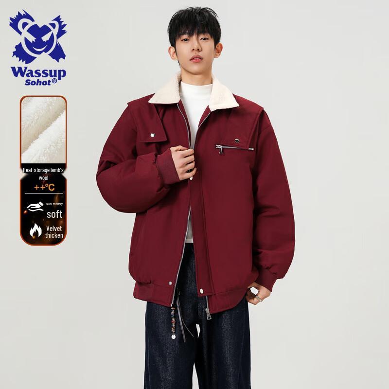 Wassup Sohot Men s Winter Baseball Bomber Jacket 2XL