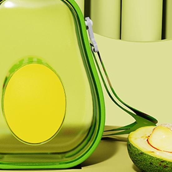 Portable Avocado-Shaped Water Bottle with Strap And Straw 600ml Leak-Proof Tumbler for Kids Adults BPA-Free Drink Container for School Outdoor Travel