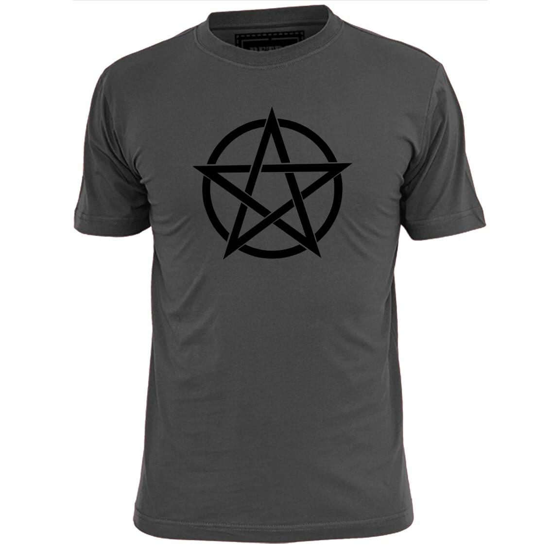 

Mens Pentacle Symbol T shirt Magic Druid 5 Points S