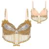 Adjustable Straps Belly Dance Tops Beaded Tassels Sparkly Bra Charming Dance Wear  Women