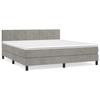 Maison Exclusive - Sommier à lattes de lit et matelas Gris clair 180x200cm Velours