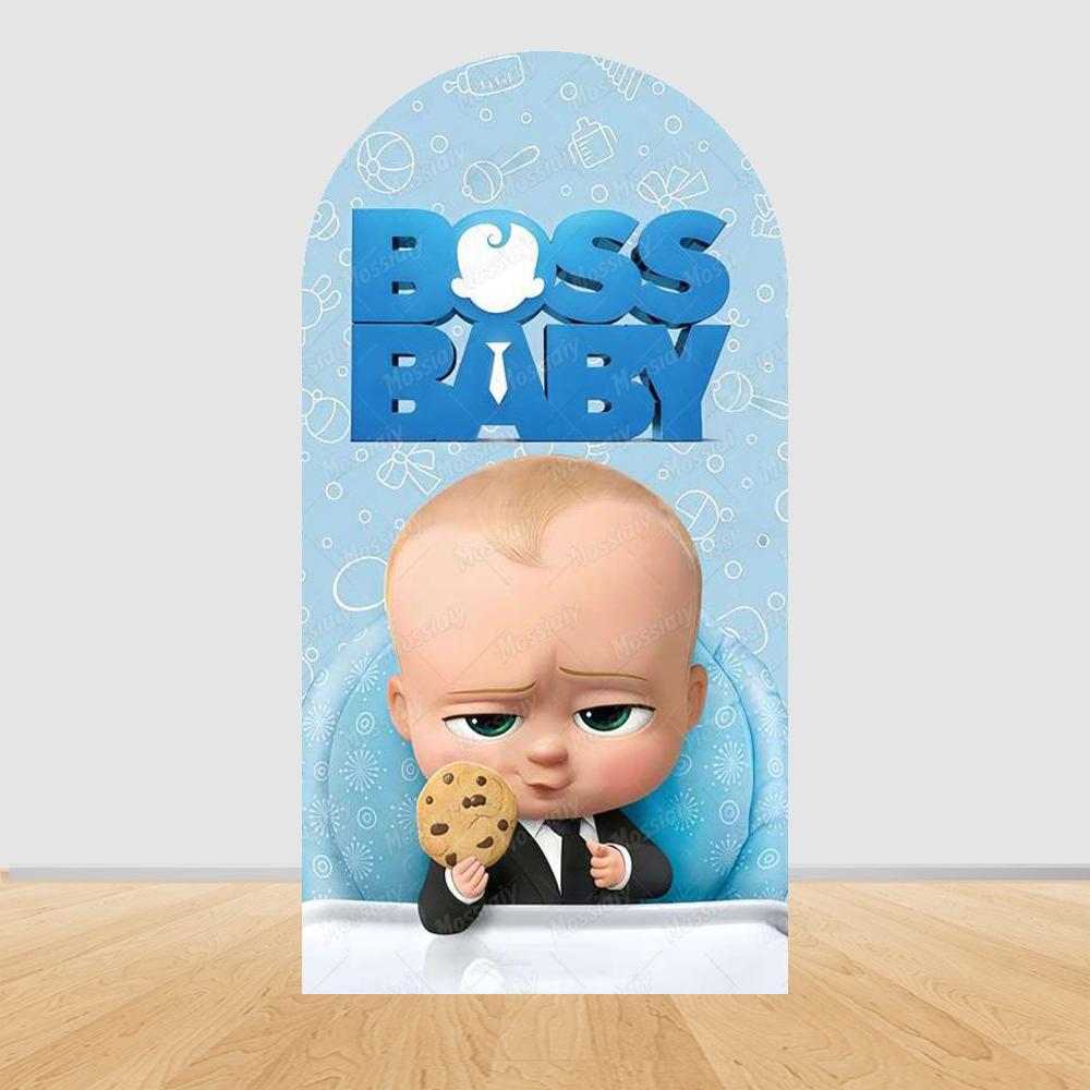 Šťastné narozeniny Boss Baby Oblouk Pozadí Kryt Klučičí Narozeniny Miminkovská Oslava Dekorace Fotografické Pozadí Rekvizity
