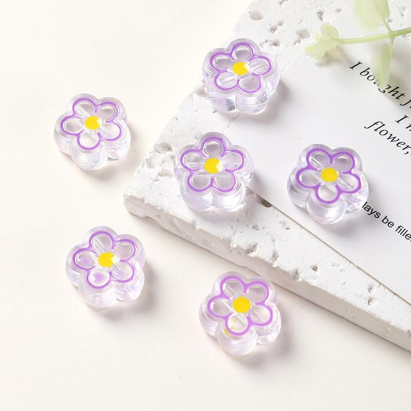 Acrylic Five-Pointed Star Flower Beads for DIY Jewelry Accessories