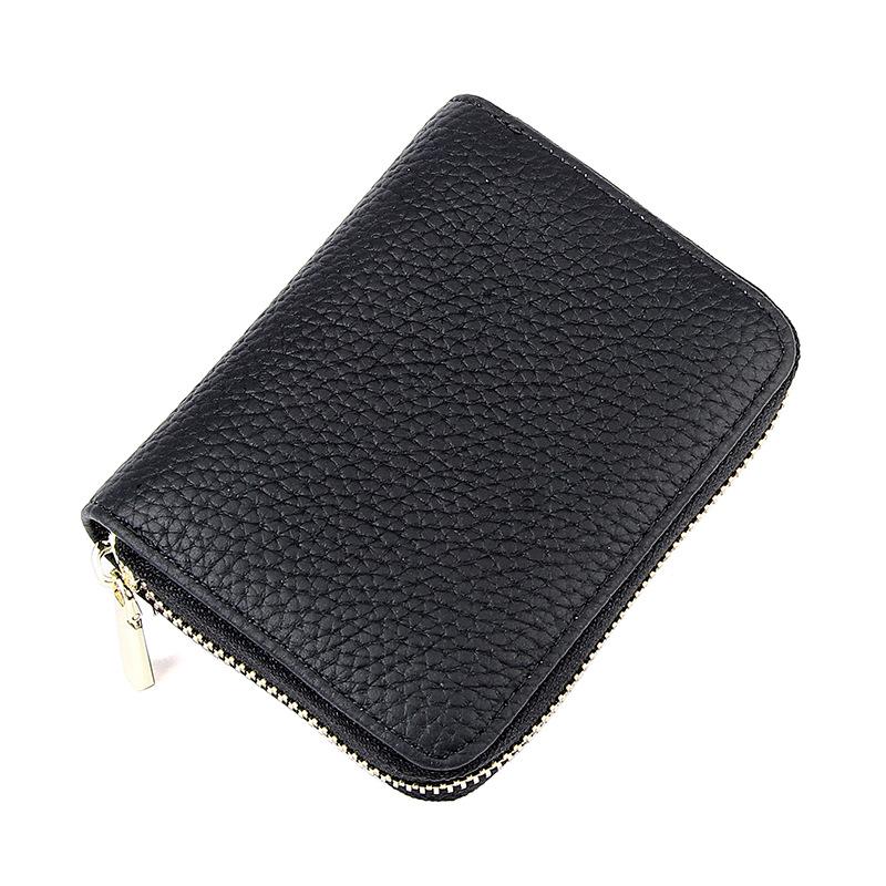 Genuine Leather RFID Anti-Theft Card Sleeve & Coin Pocket - Large Capacity Men's Accordion Card Holder