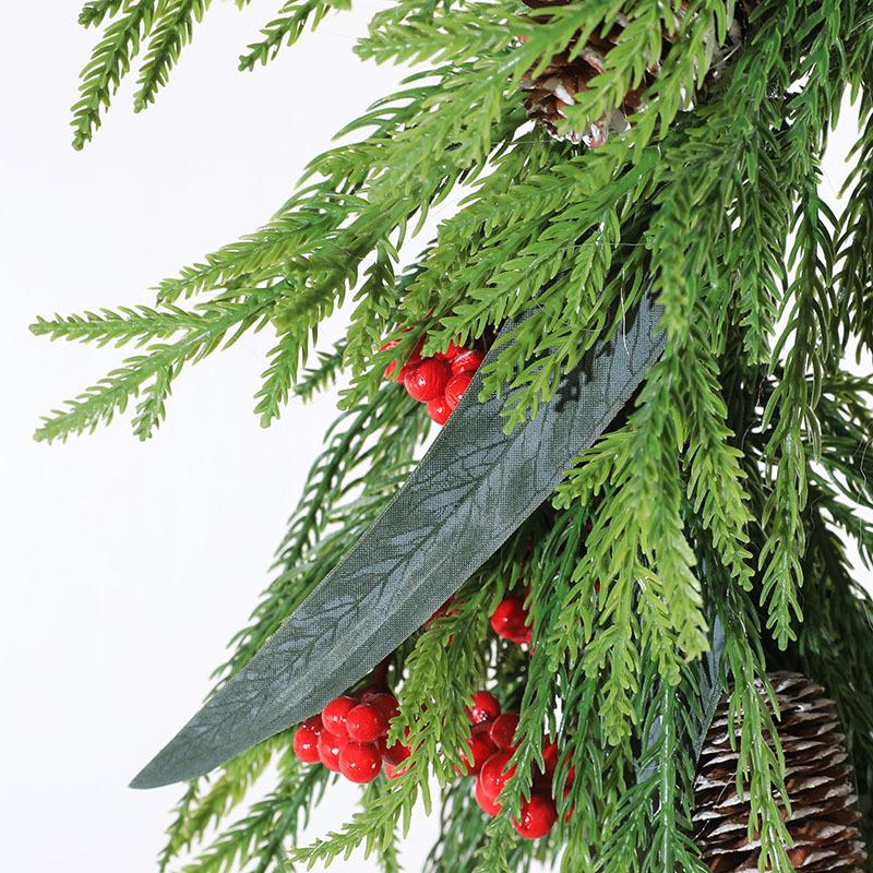 45Cm Christmas Wreath Artificial Simulation PE Norfolk Soft Glue Velvet with Half Ring Door Hanging Christmas Decorations