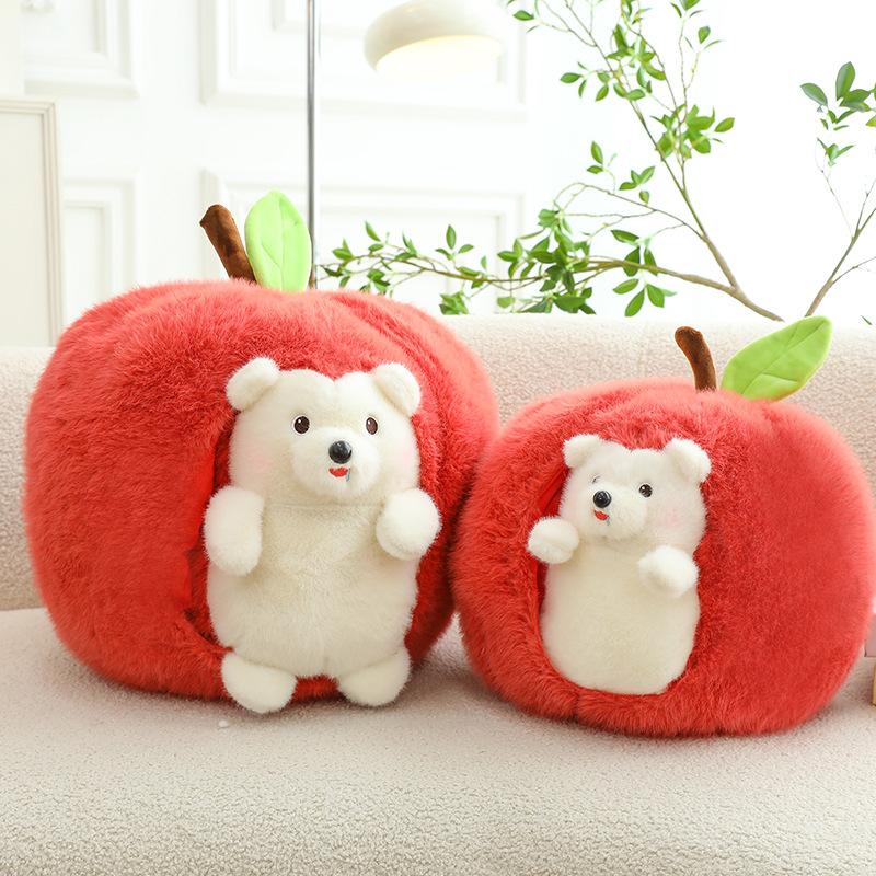 Apple Hedgehog Plush Toy Doll Removable Apple Nest Cute Steal Throw Pillow Couple Girl Gift