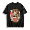 Cool Surfing Bear Print T-Shirt Casual Vacation Style Unisex Top Pure Cotton T-shirt