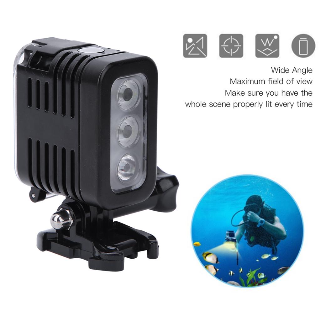 USB Rechargeable Battery Waterproof LED Video Lamp Underwater Diving Fill Light for Sports Camera