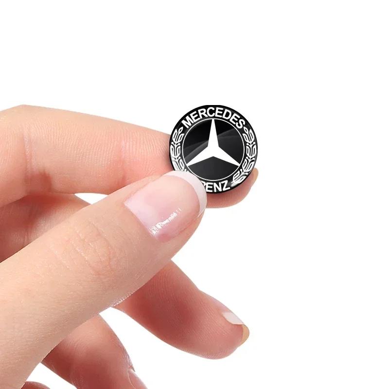 New For Mercedes Benz 11/14mm Aluminum Car Key Badge Sticker For Mercedes Benz W203 W204 W211 W210 W124 AMG W202 W212 W220 W205