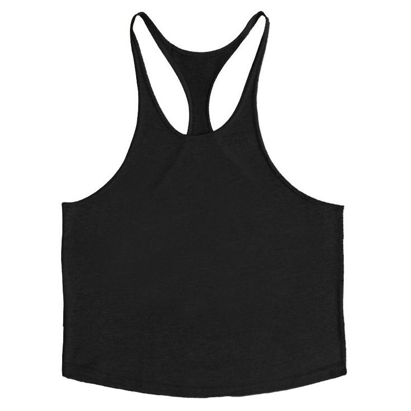 

1 шт. футболка летняя майка спортивная для мышц тренажерный зал мужская повседневная хлопковая с коротким рукавом жилет 2XL чёрный