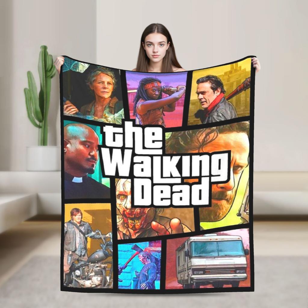 The Walking Dead Blankets Coral Fleece Plush Movie Daryl Dixon Rick Grimes Ultra-Soft Throw Blanket for Home Couch Bed Rug