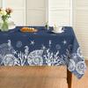 Summer Ocean Rectangle Tablecloth for Table Decor Sealife Shells Starfish Seaweed Conch Dining Table Cloth Holiday Party Decor