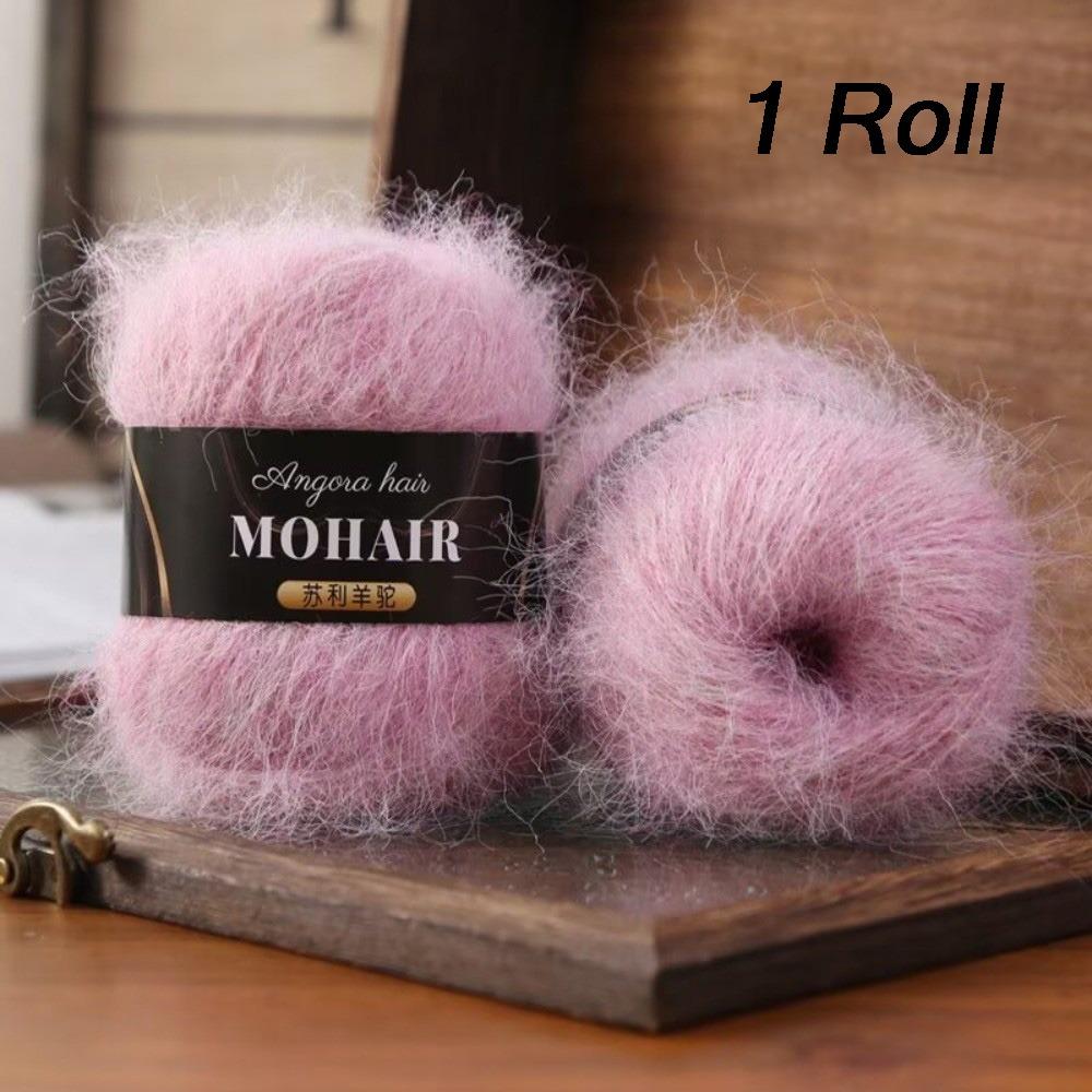 Cotton Blended Alpaca Mohair Yarn Soft Fluffy Handmade Hand-Knitted Yarn Long Haired Knitting Yarn Hand Crochet
