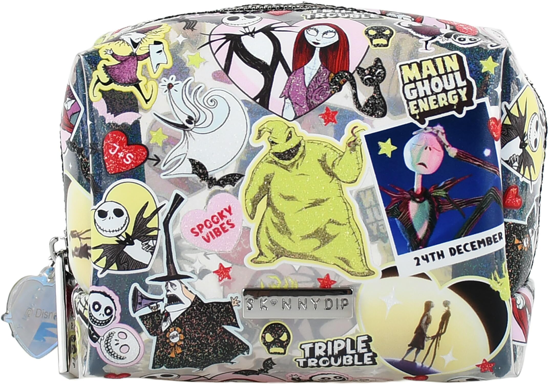 

Skinnydip Skinnydip Pouch with Nightmare Before Christmas Stickers, Disney Makeup Pouch, Accessory Case