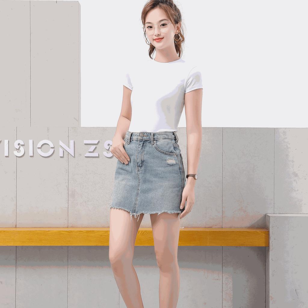 Women's Short Sleeve Stand Collar Ribbed T Shirt Slim Fit Shoulder Design Casual Summer Basic Undershirt