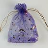 Organza Drawstring Gift Bags Star and Moon Gold Print Mesh Pouches for Jewelry Candy Favors