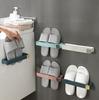 Modern Minimalist Wall Mounted Shoe Rack With Adhesive Installation For Bathroom And Bedroom Storage