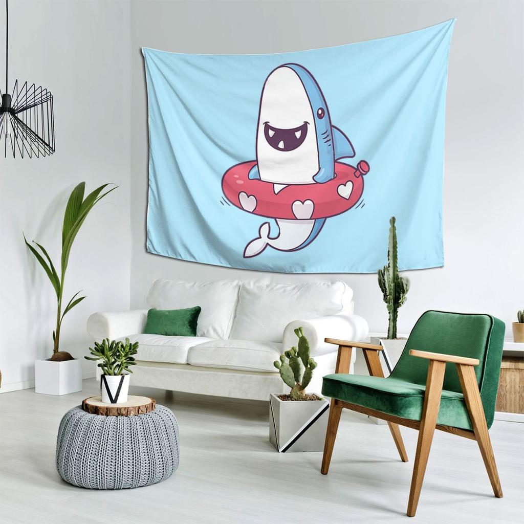 Shark Summer Fun Tapestry Decor Art Aesthetic Tapestries for Living Room Bedroom Home Wall Cloth Wall Hanging