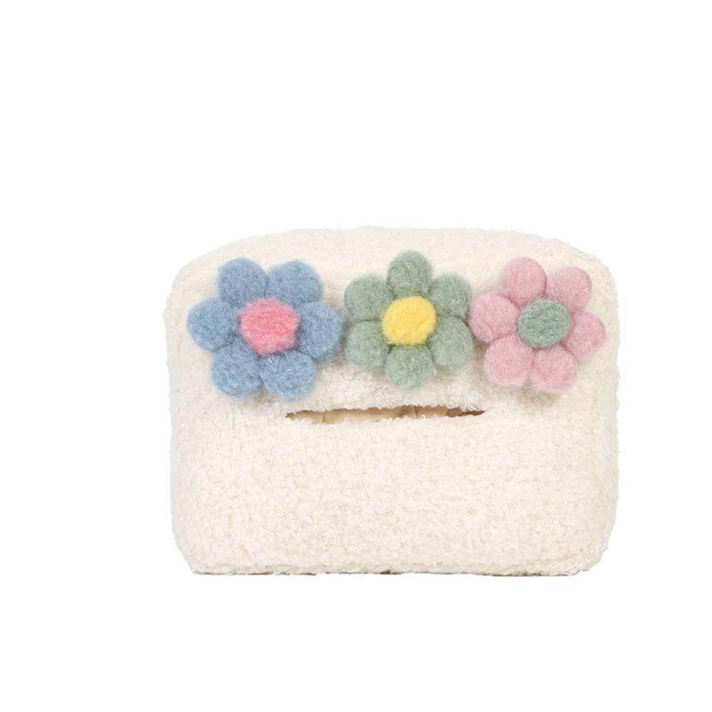 Package Case Flower Plush Car Seat Napkin Holder Paper Napkin Case Car Paper Boxes Car Tissue Box