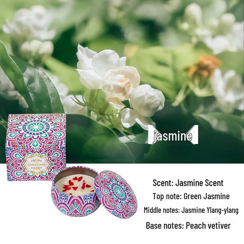 Southeast Asia Osmanthus Scented Candle Gift Set - Soy Wax Dried Flower Tin