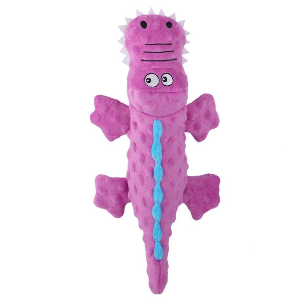 Cute Tough Squeaky Dog Toys Plush Dog Chew Toys New Pet Dog Crocodile Toys фиолетовый
