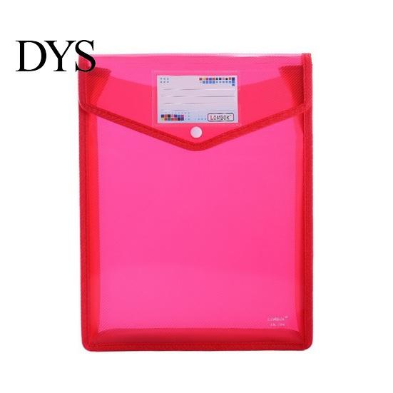 Office File Organizer Transparent Folder, with Snap Closure, Waterproof A4 A5 Document Bag, Closure Case Large Capacity Colorful PP Envelope